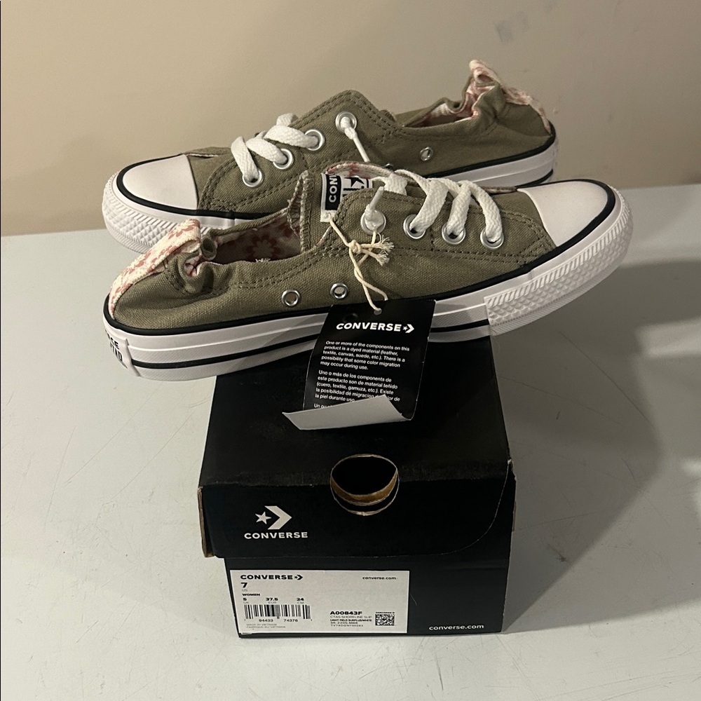 Converse Olive Canvas Sneakers